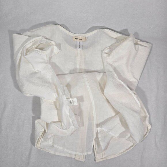 CHEYENNE Zen Lagenlook IVORY Mixed Media Linen-Cotton Blouse OVERSIZED Size L/XL - Picture 12 of 17